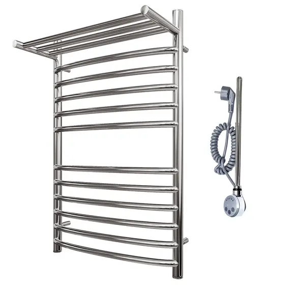 ПОЛОТЕНЦЕСУШИТЕЛЬ ЭЛЕКТРИЧЕСКИЙ POINT АЛЬФА PN05158SPE П11 500X800 С ПОЛКОЙ ЛЕВЫЙ/ПРАВЫЙ, ХРОМ