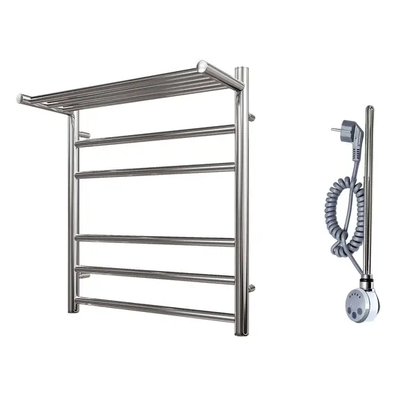 ПОЛОТЕНЦЕСУШИТЕЛЬ ЭЛЕКТРИЧЕСКИЙ POINT АВРОРА PN10156PE П5 500X600 С ПОЛКОЙ ЛЕВЫЙ/ПРАВЫЙ, ХРОМ