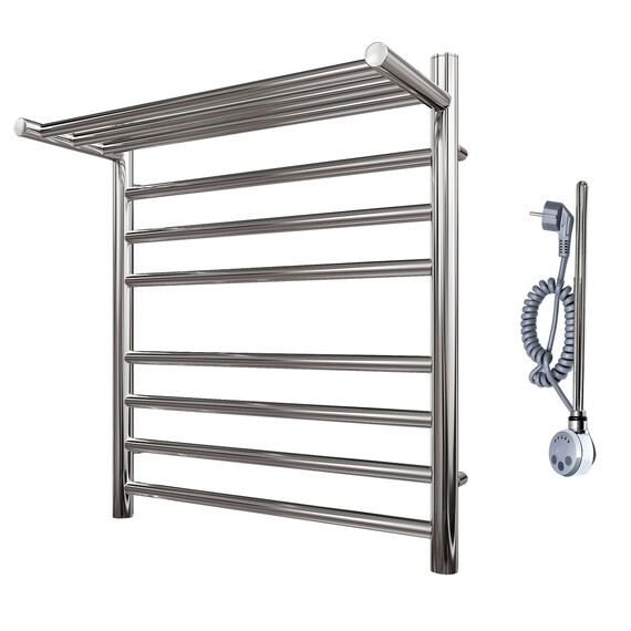 ПОЛОТЕНЦЕСУШИТЕЛЬ ЭЛЕКТРИЧЕСКИЙ POINT АВРОРА PN10156SPE П7 500X600 С ПОЛКОЙ ЛЕВЫЙ/ПРАВЫЙ, ХРОМ