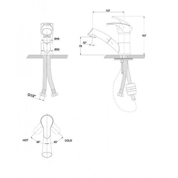 СМЕСИТЕЛЬ KAISER LEON РАКОВИНЫ (ПАРИКМАХЕР)