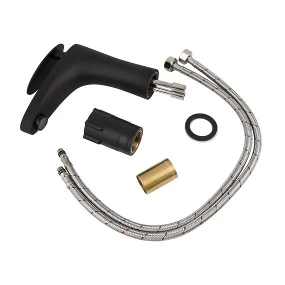 СМЕСИТЕЛЬ KAISER STAR ДЛЯ РАКОВИНЫ С ГАЙКОЙ, ЧЕРНЫЙ