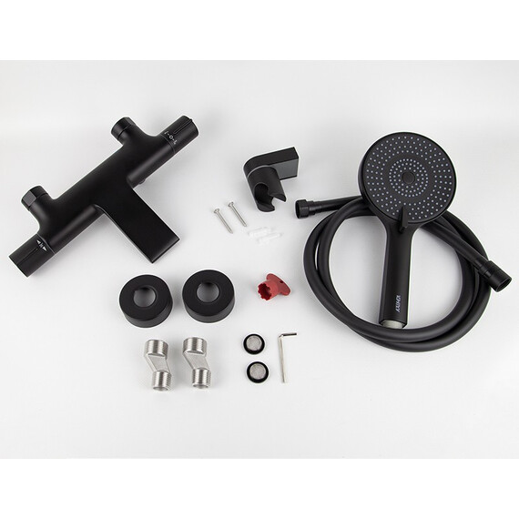 СМЕСИТЕЛЬ KAISER SERIO ДЛЯ ВАННЫ С ТЕРМОСТАТОМ BLACK MATT