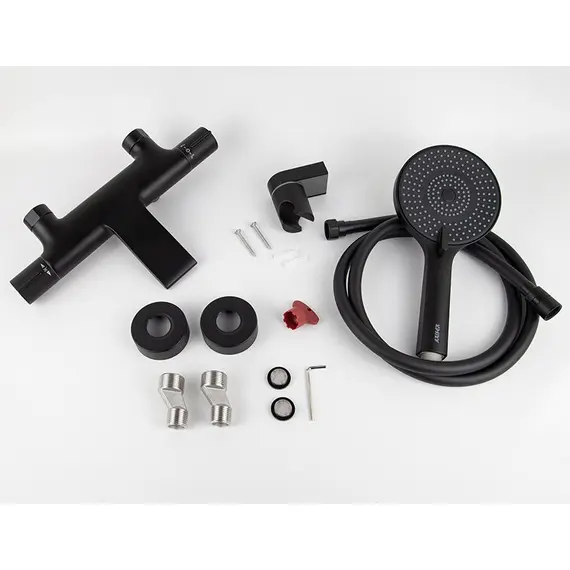 СМЕСИТЕЛЬ KAISER SERIO ДЛЯ ВАННЫ С ТЕРМОСТАТОМ BLACK MATT