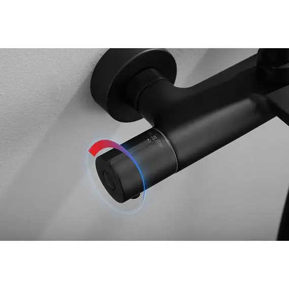 СМЕСИТЕЛЬ KAISER SERIO ДЛЯ ВАННЫ С ТЕРМОСТАТОМ BLACK MATT