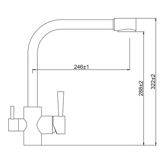 СМЕСИТЕЛЬ KAISER MERKUR ДЛЯ КУХНИ БОКОВОЙ ПОД ФИЛЬТР ПЕСОЧНЫЙ-302