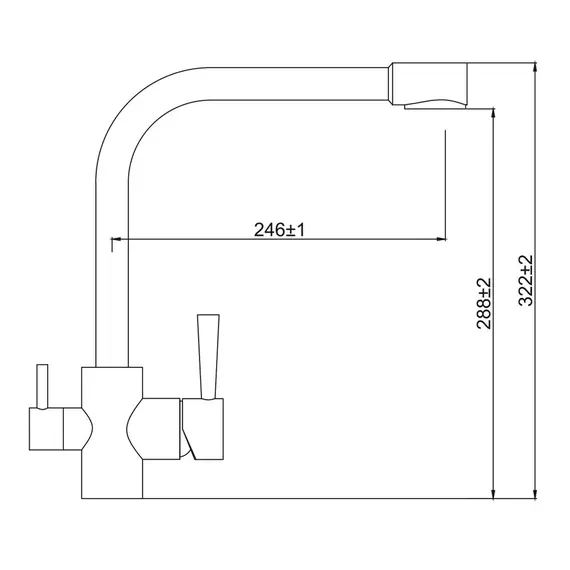 СМЕСИТЕЛЬ KAISER MERKUR ДЛЯ КУХНИ БОКОВОЙ ПОД ФИЛЬТР ПЕСОЧНЫЙ-302