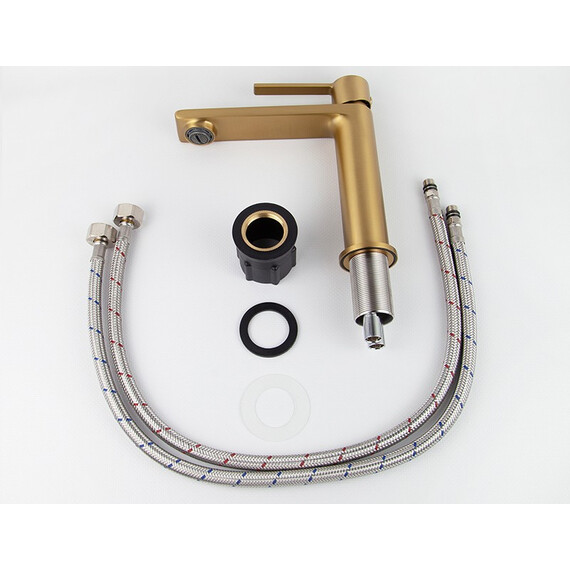 СМЕСИТЕЛЬ KAISER SERIO ДЛЯ РАКОВИНЫ BRUSHED GOLD