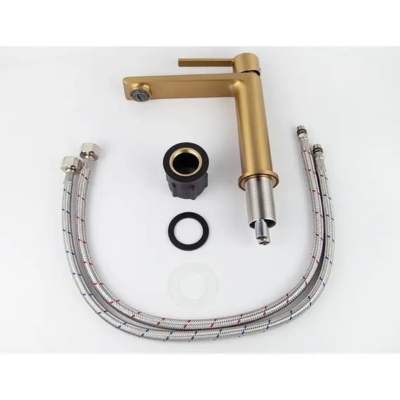 СМЕСИТЕЛЬ KAISER SERIO ДЛЯ РАКОВИНЫ BRUSHED GOLD