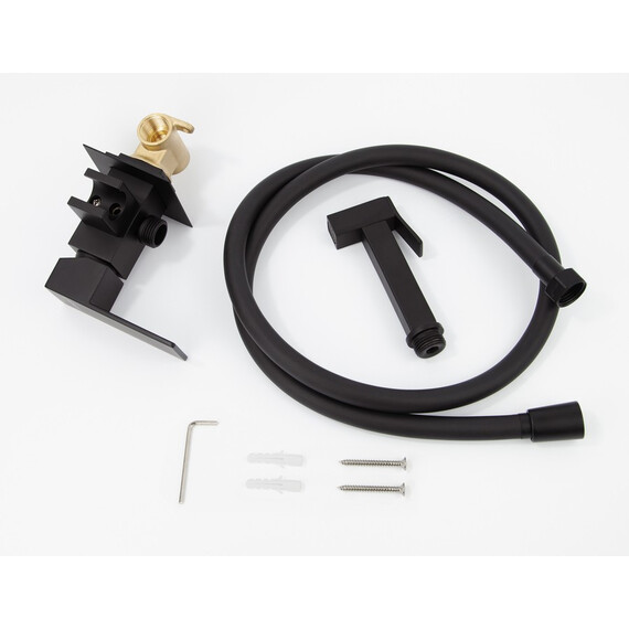 СМЕСИТЕЛЬ KAISER SONAT ВСТРОЕННЫЙ ДЛЯ БИДЕ С ДУШЕМ, ОДНОРЫЧАЖНЫЙ, ЧЕРНЫЙ МАТОВЫЙ