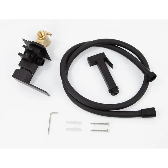 СМЕСИТЕЛЬ KAISER SONAT ВСТРОЕННЫЙ ДЛЯ БИДЕ С ДУШЕМ, ОДНОРЫЧАЖНЫЙ, ЧЕРНЫЙ МАТОВЫЙ