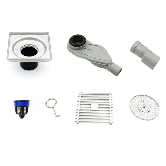 ТРАП ДУШЕВОЙ КВАДРАТНЫЙ ESBANO BOX  100*100 МАТОВЫЙ ХРОМ