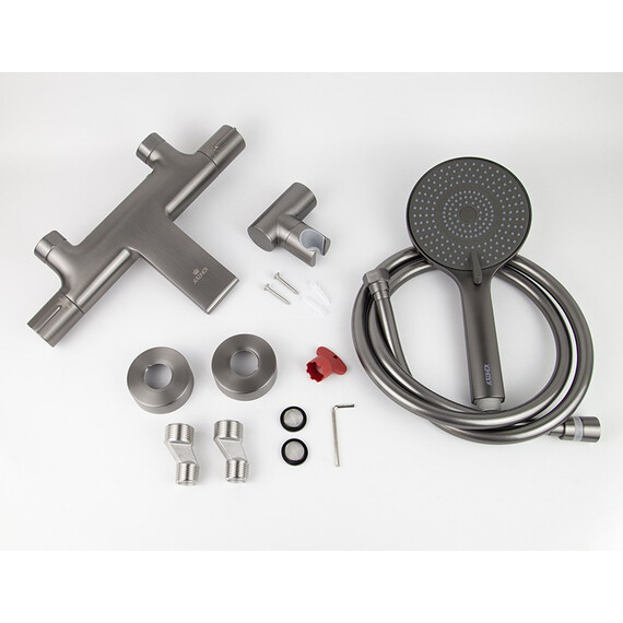СМЕСИТЕЛЬ KAISER SERIO ДЛЯ ВАННЫ С ТЕРМОСТАТОМ GUN METAL