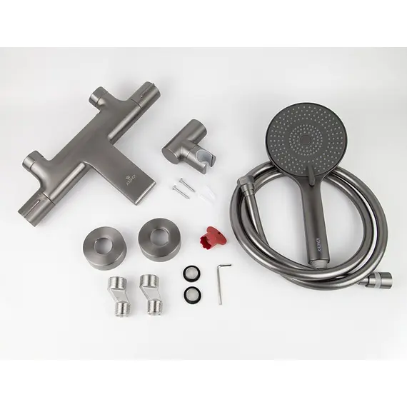 СМЕСИТЕЛЬ KAISER SERIO ДЛЯ ВАННЫ С ТЕРМОСТАТОМ GUN METAL