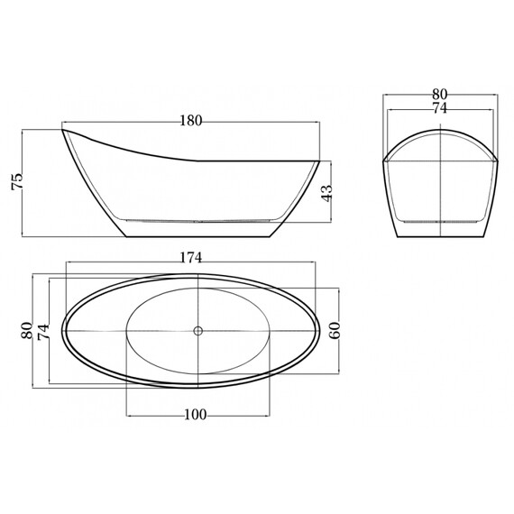 АКРИЛОВАЯ ВАННА LONDON (BLACK)