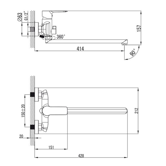 СМЕСИТЕЛЬ KAISER SENA ДЛЯ ВАННЫ