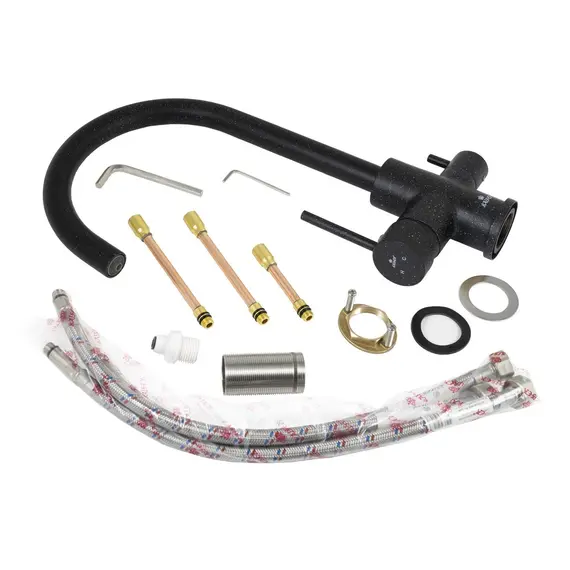 СМЕСИТЕЛЬ KAISER MERCUR ДЛЯ КУХНИ БОКОВОЙ ПОД ФИЛЬТР R-ИЗЛИВ ЧЕРНЫЙ-308