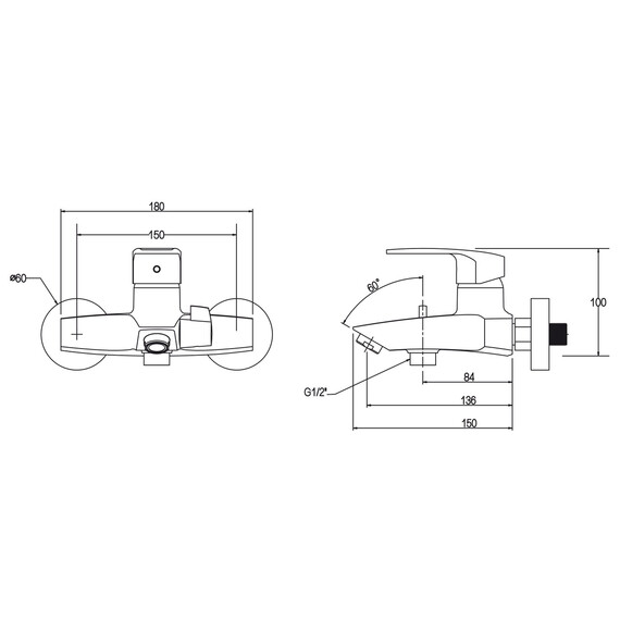 СМЕСИТЕЛЬ KAISER GUSS ДЛЯ ВАННЫ С ДУШЕМ