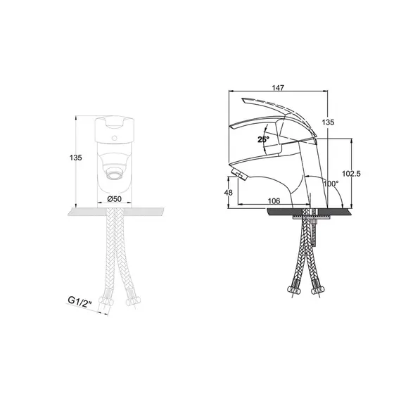 СМЕСИТЕЛЬ ДЛЯ РАКОВИНЫ KAISER NOVA