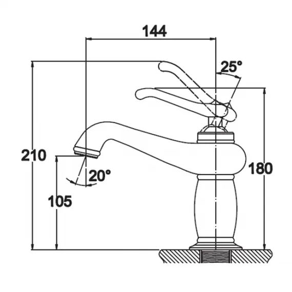 СМЕСИТЕЛЬ KAISER LOGO ДЛЯ РАКОВИНЫ, ОДНОРЫЧАЖНЫЙ