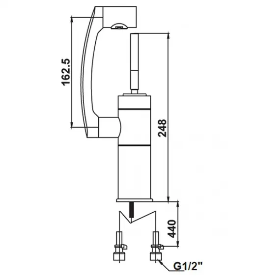 СМЕСИТЕЛЬ KAISER MERKUR ДЛЯ РАКОВИНЫ