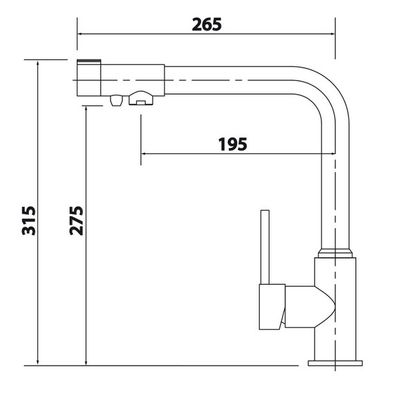 СМЕСИТЕЛЬ KAISER TEKA ДЛЯ КУХНИ, ОДНОРЫЧАЖНЫЙ, БОКОВОЙ ПОД ФИЛЬТР (БЕЖЕВЫЙ МРАМОР-328)
