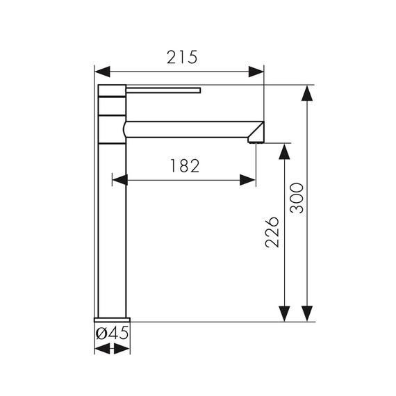 СМЕСИТЕЛЬ KAISER VITA ДЛЯ РАКОВИНЫ ВЫСОКИЙ ВОРОНЕНАЯ СТАЛЬ