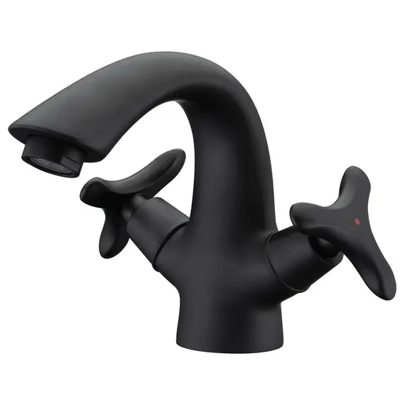 СМЕСИТЕЛЬ KAISER TRIO ДЛЯ РАКОВИНЫ КЕРАМИКА 3-Х ЛИСТНИК ЧЕРНЫЙ