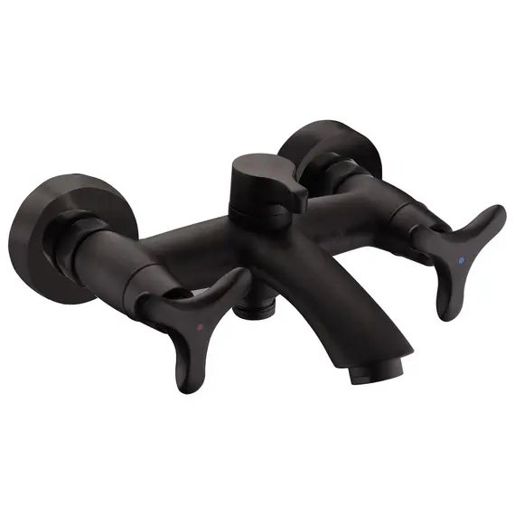 СМЕСИТЕЛЬ KAISER TRIO ДЛЯ ВАННЫ КЕРАМИКА 3-ЛИСТНИК ЧЕРНЫЙ