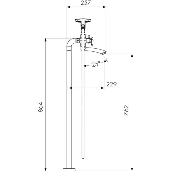 СМЕСИТЕЛЬ KAISER TRIO НА ВАННУ НАПОЛЬНЫЙ