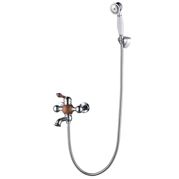 СМЕСИТЕЛЬ KAISER WOOD ДЛЯ ВАННЫ ХРОМ-ДЕРЕВО