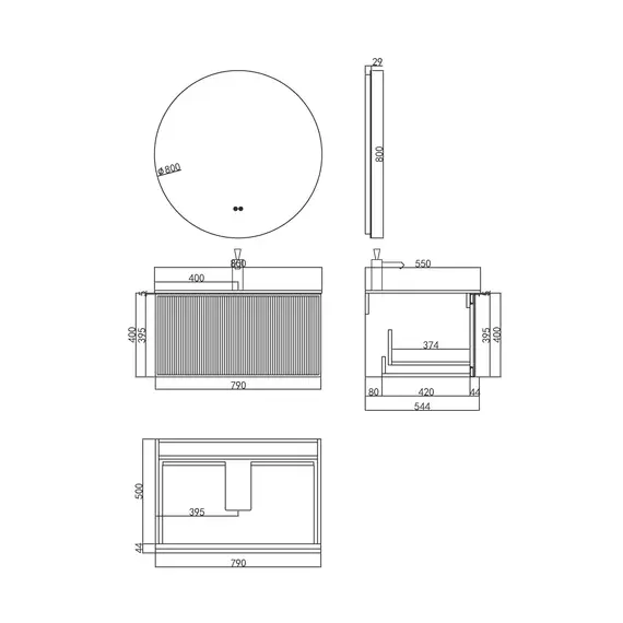 ТУМБА С РАКОВИНОЙ ORANS BC-9013-800 ЦВЕТ: PU030 (800X550X400)