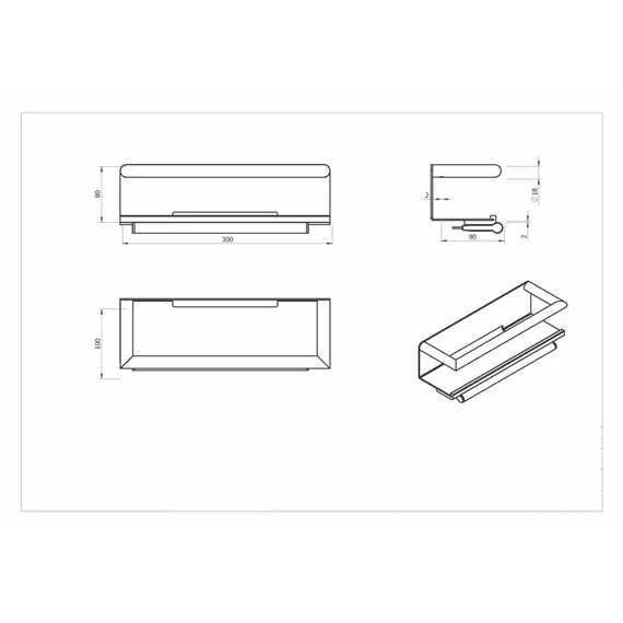 АКСЕССУАРЫ B&W SN-2351 ПОЛОЧКА СО СТЕКЛООЧИСТИТЕЛЕМ НА МАГНИТЕ (300X100Х90)