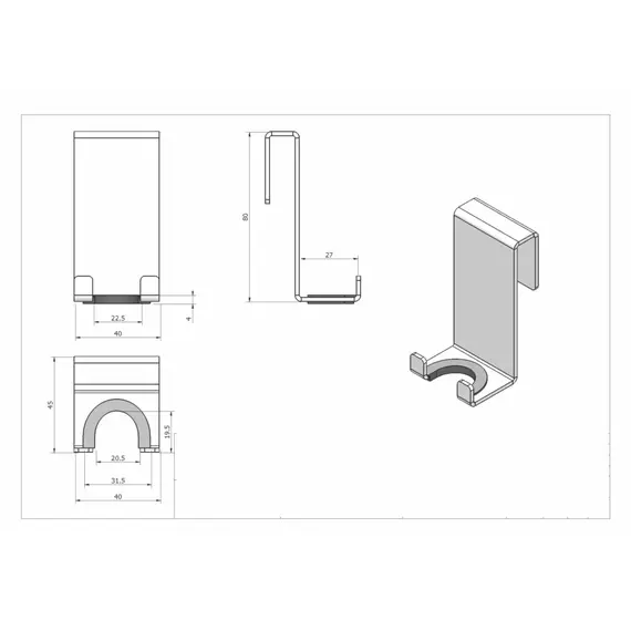 АКСЕССУАРЫ B&W SN-6283 ДВОЙНОЙ ДЕРЖАТЕЛЬ НА СТЕКЛО (50X40X80)