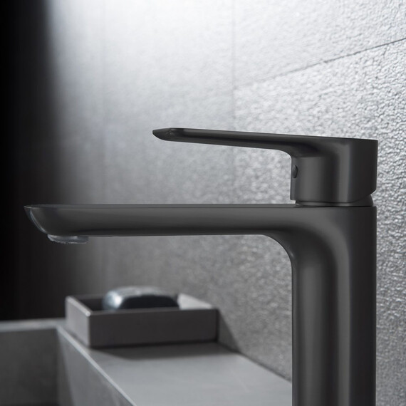 СМЕСИТЕЛЬ B&W UK8302B ДЛЯ РАКОВИНЫ ВЫСОКИЙ ЧЕРНЫЙ МАТОВЫЙ