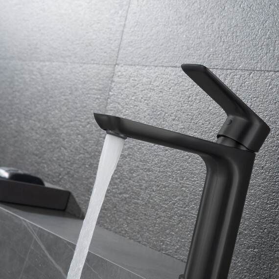 СМЕСИТЕЛЬ B&W UK8302B ДЛЯ РАКОВИНЫ ВЫСОКИЙ ЧЕРНЫЙ МАТОВЫЙ