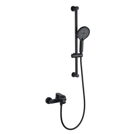 СМЕСИТЕЛЬ B&W UK8303B ДЛЯ ВАННЫ С ЛЕЙКОЙ И ШТАНГОЙ ЧЕРНЫЙ МАТОВЫЙ