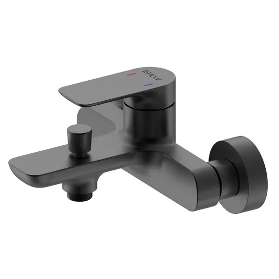 СМЕСИТЕЛЬ B&W UK8303B ДЛЯ ВАННЫ С ЛЕЙКОЙ И ШТАНГОЙ ЧЕРНЫЙ МАТОВЫЙ