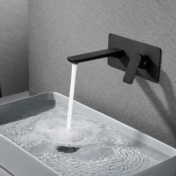 СМЕСИТЕЛЬ B&W UK8306B ДЛЯ РАКОВИНЫ ВСТРАИВАЕМЫЙ ЧЕРНЫЙ МАТОВЫЙ