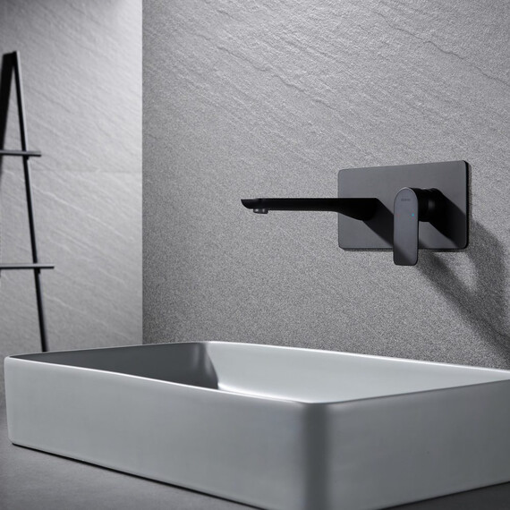 СМЕСИТЕЛЬ B&W UK8306B ДЛЯ РАКОВИНЫ ВСТРАИВАЕМЫЙ ЧЕРНЫЙ МАТОВЫЙ