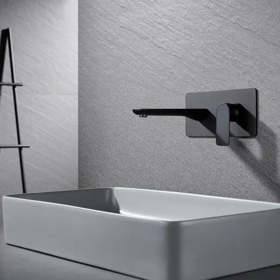 СМЕСИТЕЛЬ B&W UK8306B ДЛЯ РАКОВИНЫ ВСТРАИВАЕМЫЙ ЧЕРНЫЙ МАТОВЫЙ