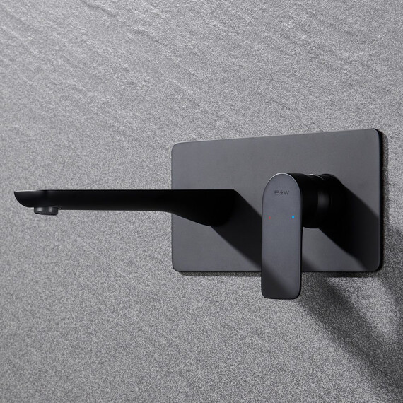 СМЕСИТЕЛЬ B&W UK8306B ДЛЯ РАКОВИНЫ ВСТРАИВАЕМЫЙ ЧЕРНЫЙ МАТОВЫЙ