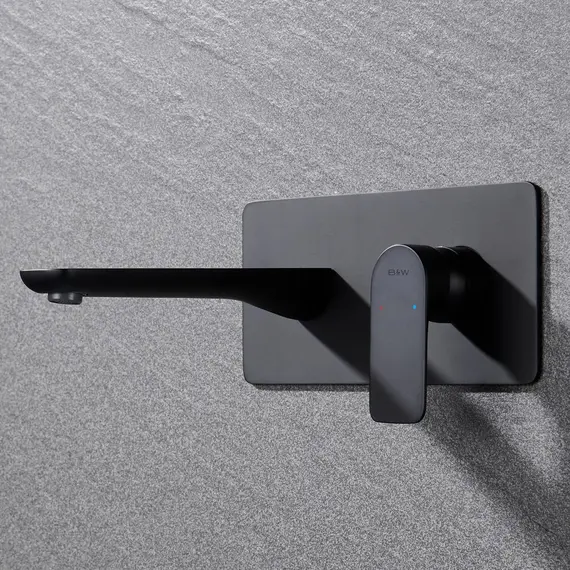 СМЕСИТЕЛЬ B&W UK8306B ДЛЯ РАКОВИНЫ ВСТРАИВАЕМЫЙ ЧЕРНЫЙ МАТОВЫЙ