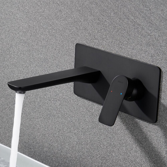 СМЕСИТЕЛЬ B&W UK8306B ДЛЯ РАКОВИНЫ ВСТРАИВАЕМЫЙ ЧЕРНЫЙ МАТОВЫЙ