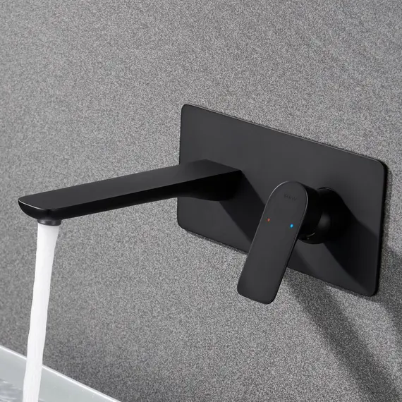 СМЕСИТЕЛЬ B&W UK8306B ДЛЯ РАКОВИНЫ ВСТРАИВАЕМЫЙ ЧЕРНЫЙ МАТОВЫЙ