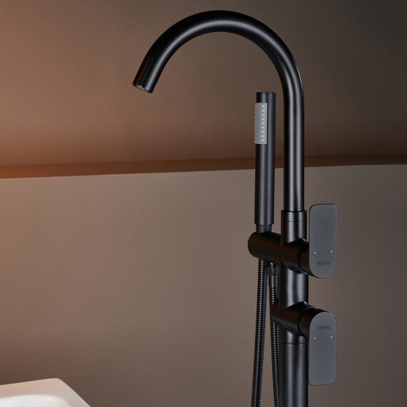 СМЕСИТЕЛЬ НАПОЛЬНЫЙ СВОБОДНОСТОЯЩИЙ B&W UK8320B ЧЕРНЫЙ МАТОВЫЙ