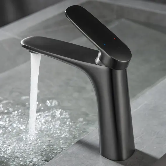 СМЕСИТЕЛЬ ДЛЯ РАКОВИНЫ B&W UK8701MG ВОРОНЕНАЯ СТАЛЬ