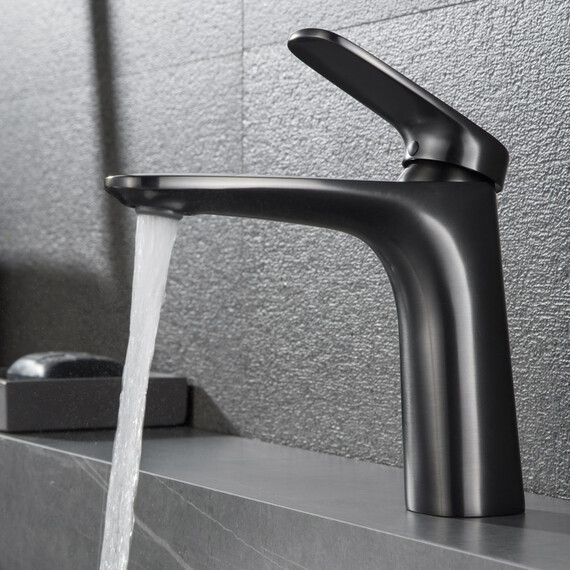 СМЕСИТЕЛЬ ДЛЯ РАКОВИНЫ B&W UK8701MG ВОРОНЕНАЯ СТАЛЬ