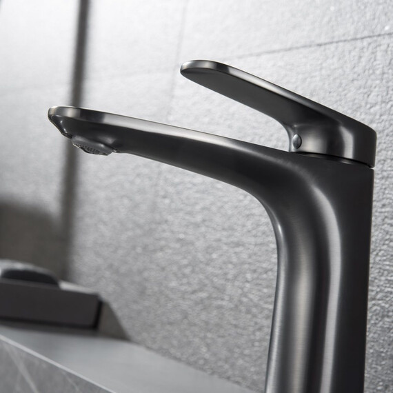 СМЕСИТЕЛЬ ДЛЯ РАКОВИНЫ B&W UK8701MG ВОРОНЕНАЯ СТАЛЬ