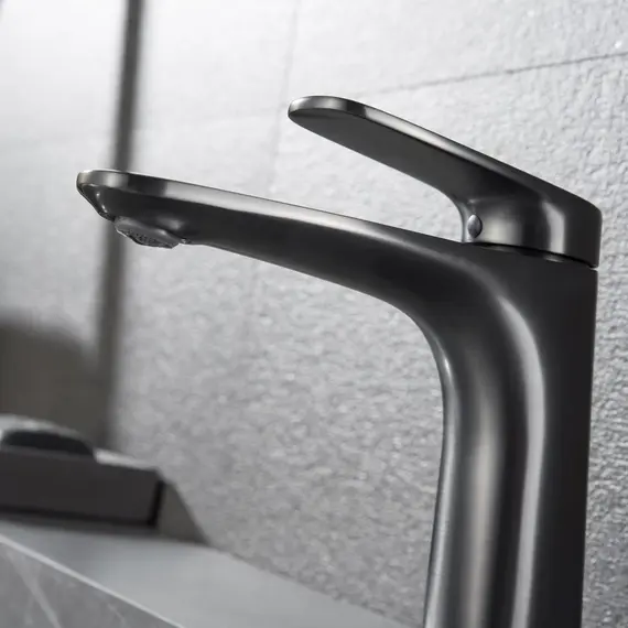 СМЕСИТЕЛЬ ДЛЯ РАКОВИНЫ B&W UK8701MG ВОРОНЕНАЯ СТАЛЬ