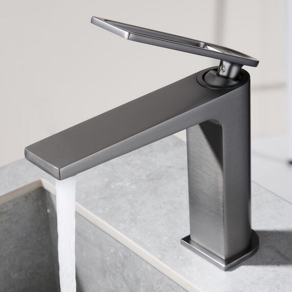 СМЕСИТЕЛЬ ДЛЯ РАКОВИНЫ B&W UK9901MG ВОРОНЕНАЯ СТАЛЬ